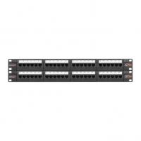 Коммутационная панель 19", 2U, 48 портов, Кат.5e, RJ45/8P8C, 110/KRONE, T568A/B NIKOMAX NMC-RP48UD2-2U-BK