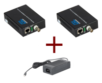 Медиаконвертеры PoE GIGALINK GL-MC-UTPF-BNC-2 UTP-BNC, 10/100Мбит/c,, 2 шт, с БП 52V 1.25A