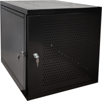 Настенный телекоммуникационный разборный шкаф 19, 600х600, 9U с перфорированной дверцей