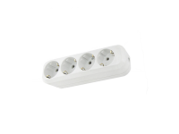 Колодка розеточная 4 гнезда 2П+3 16А 250B белая