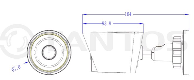 IP камера цилиндрическая  Tantos TSi-Pe80FP (3.6)
