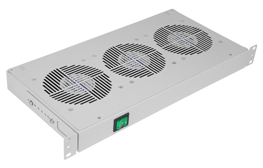 Вентиляторный модуль , 3 вентилятора с термодатчиком без шнура питания 35С ВМ-3-19"ССД