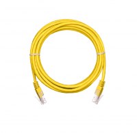 Шнур коммутационный NETLAN UTP 4 пары, медь, Кат.5е, 2хRJ45, T568B, YL, 100 Mhz