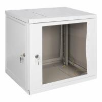 Настенный разборный шкаф 19", 600х600, со стеклянной дверцей