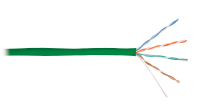 Кабель U/UTP 4 пары, Кат.5e, медь, 24AWG, внутренний, LSZH нг(А)-HFLTx, зеленый, 305м NIKOLAN NKL 9100C-GN