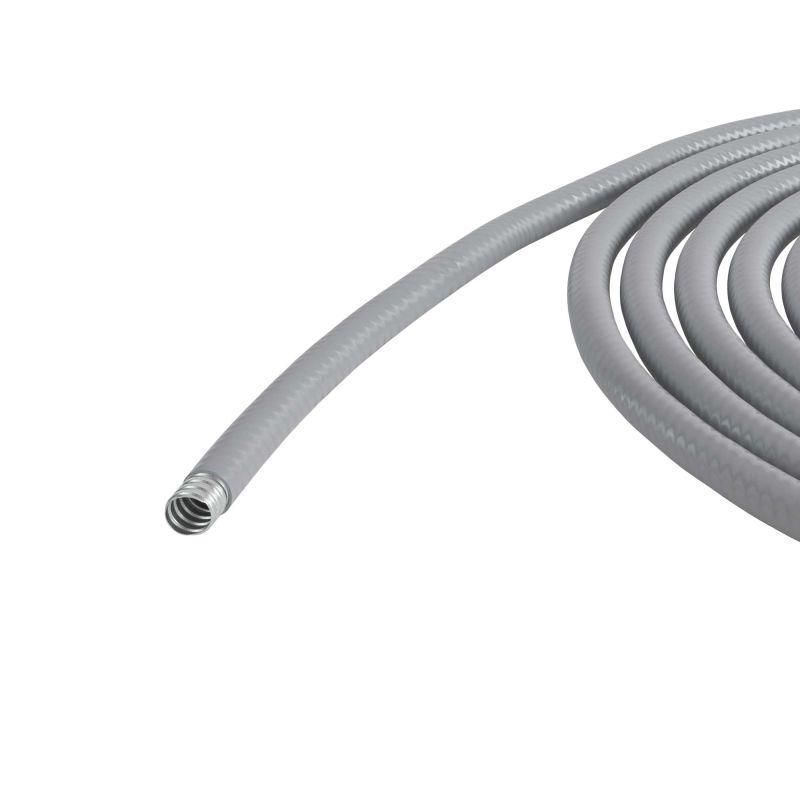 Металлорукав в ПВХ изоляции гладкой DN 12мм Dвн.=12мм Dнар.=18мм без протяжки сер. (уп.50м) DKC 6070R-12