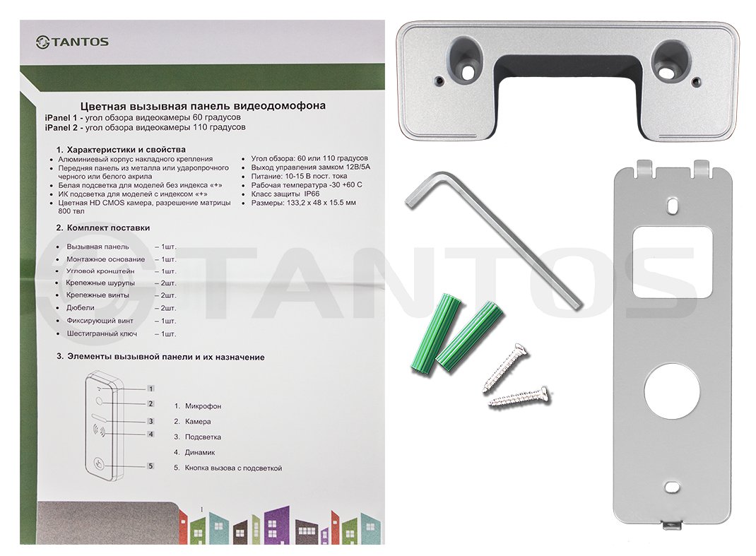 Вызывная панель видеодомофона  Tantos IPanel 1 / iPanel 1 +