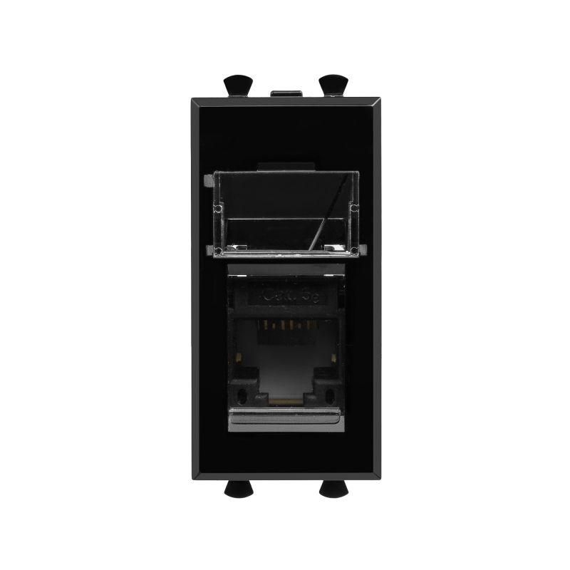 Розетка компьютерная 1мод. Avanti "Черный квадрат" RJ45 кат.5E модульная DKC 4402461