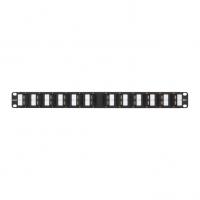 Коммутационная панель 19", 1U, 24 угловых порта, Кат.6, RJ45/8P8C, 110/KRONE, T568A/B, NMC-RP24UE2-AN-1U-BK