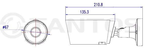 IP камера цилиндрическая  Tantos TSi-Pn425FP (3.6)