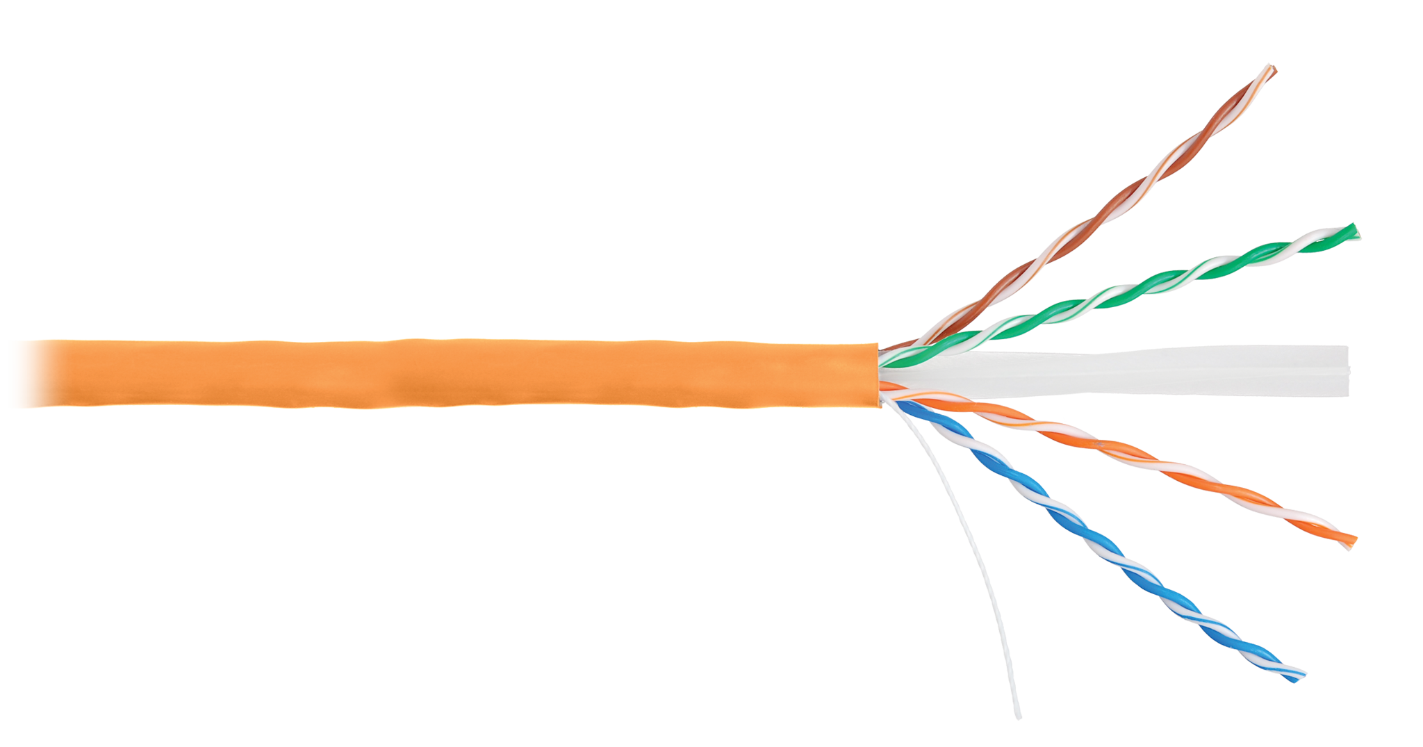 Кабель NETLAN U/UTP 4 пары, Кат.6 (Класс E), 250МГц, одножильный, BC (чистая медь), внутренний, LSZH нг(B)-HF, оранжевый, 305м