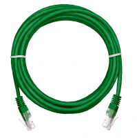 Шнур коммутационный NETLAN UTP 4 пары, медь, Кат.5е, 2хRJ45, T568B, GN, 100 Mhz