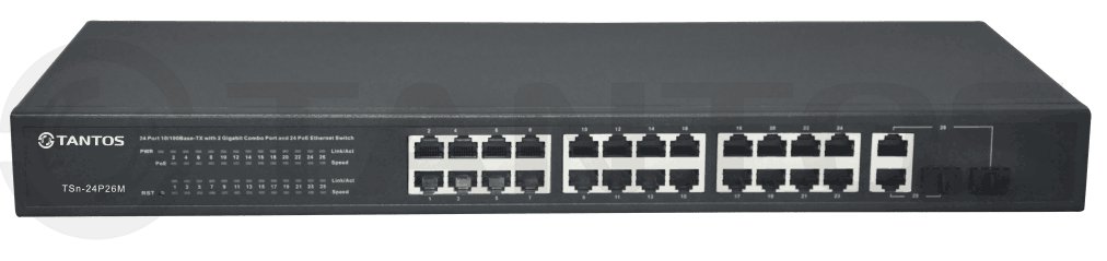 Коммутаторы  Tantos TSn-24P26M, 24 порта, PoE 350Вт