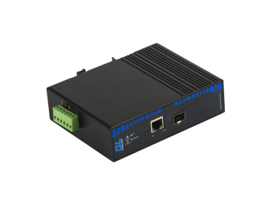 Медиаконвертер GIGALINK GL-MC-UTPG-SFPG-FI, UTP-SFP (industrial), 10/100/1000Мбит/с в 1000Мбит/с, 12-24 вольта 10 ватт, без БП