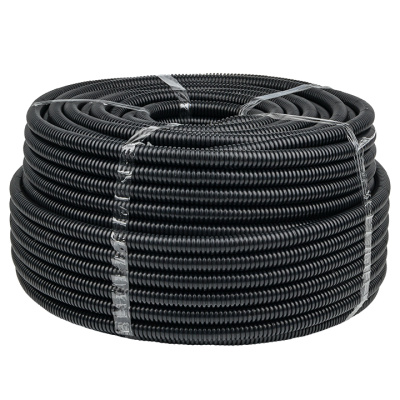 Труба гофр, негорючая безгалогеновая FRHF с протяжкой d20 мм (100 м) черная EKF-Plast