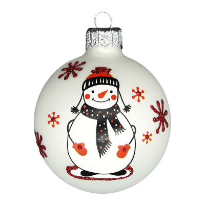 Шар "Веселый снеговик", 65 мм., в подарочной упаковке