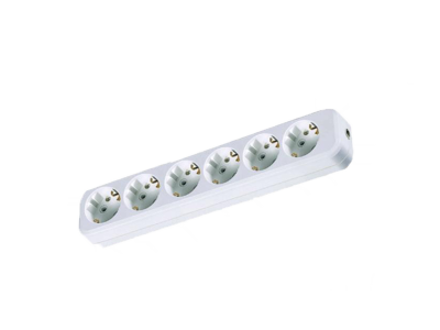 Колодка розеточная 6 гнезд 2П+3 16А 250B белая