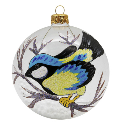 Шар "Синичка", 100 мм., в подарочной упаковке