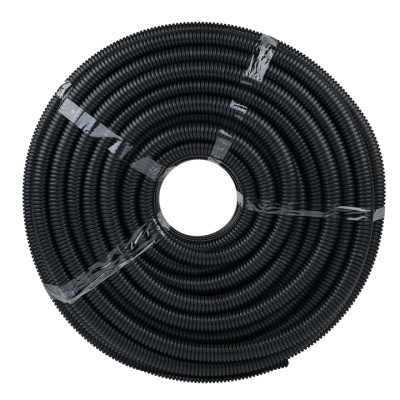 Труба гофр, негорючая безгалогеновая FRHF с протяжкой d25 мм (75 м) черная EKF-Plast