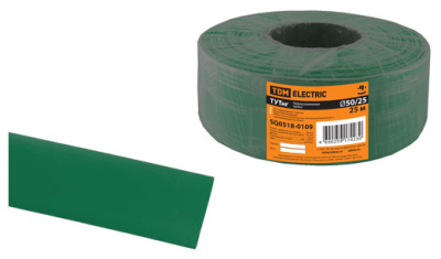 Термоусаживаемая трубка ТУТнг 50/25 зеленая (25 м/ролл) TDM