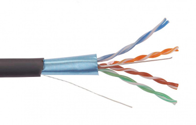 LC3-C5E04-339 ITK Каб. вп F/UTP, кат.5E 4х2х24AWG solid, LDPE, 305м, чер.
