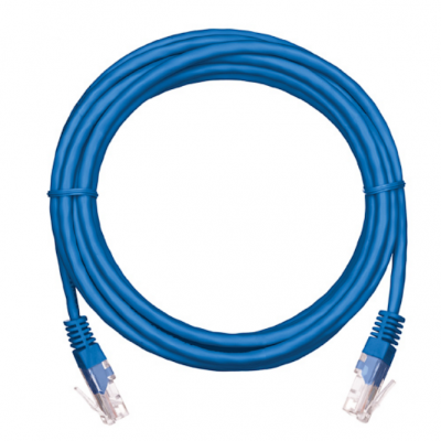 Шнур коммутационный NETLAN UTP 4 пары, медь, Кат.5е, 2хRJ45, T568B, BL, 100 Mhz.