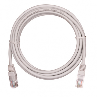 Шнур коммутационный NETLAN UTP 4 пары, медь, Кат.5e, RJ45-RJ45, LSZH, GY,  100 Mhz
