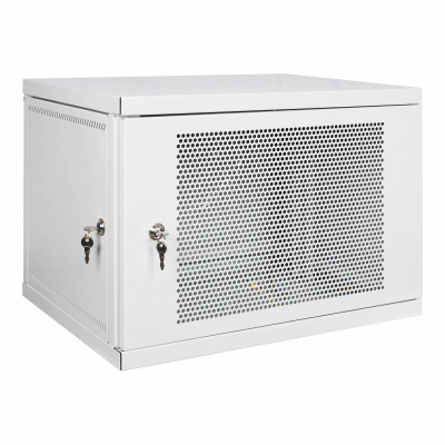 Настенный разборный шкаф 19", 600х450, с перфорированной дверцей