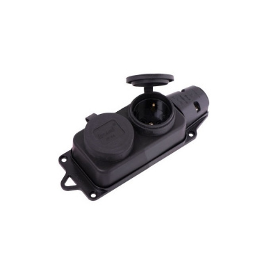 Колодка двойная с заглушками 2х16А, IP44