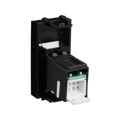 Розетка компьютерная 1мод. Avanti "Черный квадрат" RJ45 кат.5E модульная DKC 4402461