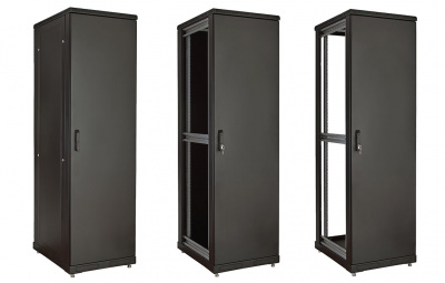 Шкаф телекоммуникационный напольный 19",18U(800x1000), ШТ-НП-М-18U-800-1000-М-Ч, передняя дверь металл, черный ССД