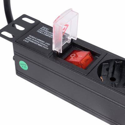 Блок розеток NL, 220V, 16A, 8гн с фильтром, 19 дюймов