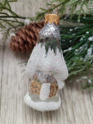 Ёлочное украшение "Домик", прозрачная серия, в подарочной упаковке, h-11см