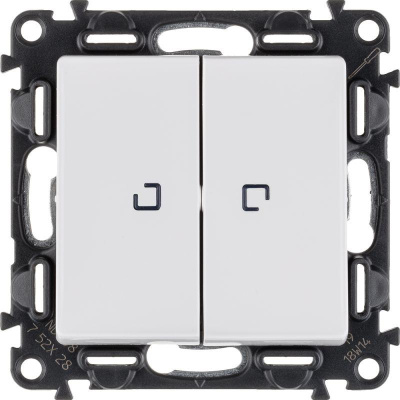 Выключатель 2-кл. СП Valena Life 10А IP20 250В 10AX с подсветкой с лиц. панелью механизм бел. Leg 752428