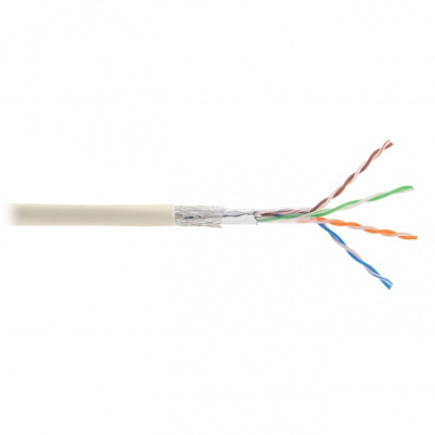 Кабель NIKOLAN SF/UTP, 4 пары, Кат.5e, медь, 24 AWG, внутренний, cлоновая кость, 305м NIKOLAN NKL 9300A-IY