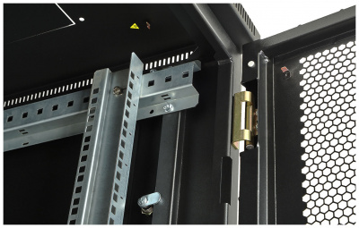 Шкаф телекоммуникационный напольный 19",18U(800x1000), ШТ-НП-М-18U-800-1000-П-Ч, передняя дверь перфорация, черный ССД