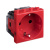 Розетка 1-м 2мод. Avanti "Красный квадрат" 16А IP20 2P+E защ. шторки красн. DKC 4401002 Розетка 1-м 2мод. Avanti "Красный квадрат" 16А IP20 2P+E защ. шторки красн. DKC 4401002