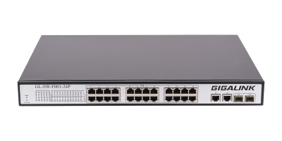 Коммутатор PoE GIGALINK GL-SW-F003-24P, 24 порта, 250Вт