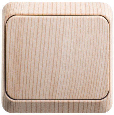 Выключатель 1-кл. ОП Этюд Дача 10А IP20 сосна SE BA10-001D