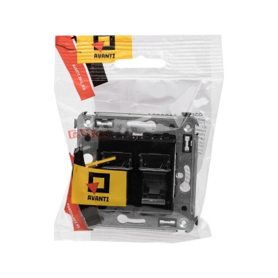 Розетка компьютерная 2-м СП Avanti "Черный квадрат" RJ45 кат.6 DKC 4402294