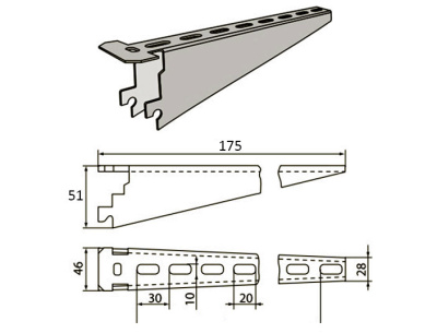 Полка (консоль) L175 мм для КС-5