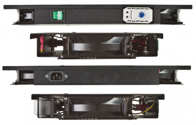 Вентиляторный модуль потолочный , 2 вентилятора с термореле ВМ-2-Т-Ч черный ССД