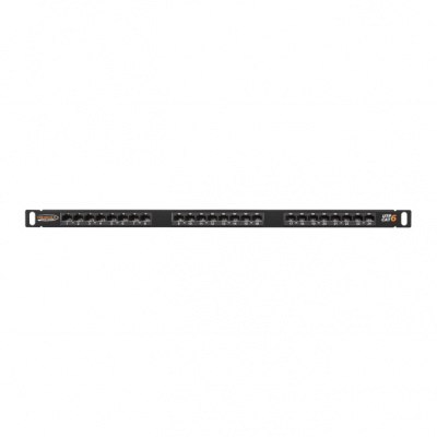 Коммутационная панель 19",  0,5U, 24 порта, Кат.6, RJ45/8P8C, 110/KRONE, T568A/B NIKOMAX NMC-RP24UE2-HU-BK