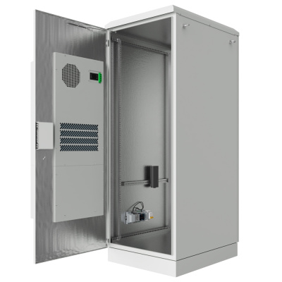 Шкаф климатический напольный ip54 19" 42U 750x1000x2100 (ШxГxВ) серый (RAL 7035) (обогрев и кондиционер), SRT03-75100.42-GY-3000K1