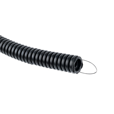 Труба гофр, негорючая безгалогеновая FRHF с протяжкой d20 мм (100 м) черная EKF-Plast