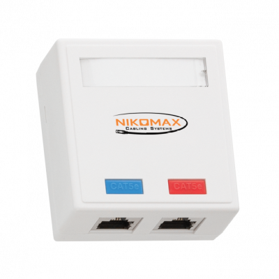 Настенная розетка NMC-WO2SD2-WT, 2 порта, Кат.5e, RJ45/8P8C