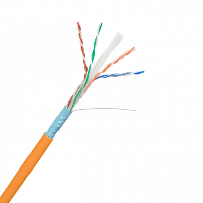 Кабель F/UTP 4 пары, Кат.6, медь, 23AWG, внутренний, LSZH нг(А)-HFLTx, оранжевый, 305м NIKOLAN NKL 9240C-OR