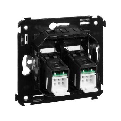 Розетка компьютерная 2-м СП Avanti "Черный квадрат" RJ45 кат.6 DKC 4402294