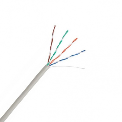 Кабель NETLAN U/UTP 4 пары, Кат.5e, омедненный, внутренний, серый 305м CCA-UU004-5E-PVC-GY
