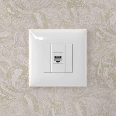 Розетка компьютерная 1-м СП Avanti "Белое облако" RJ45 кат.5E без шторок механизм DKC 4400663